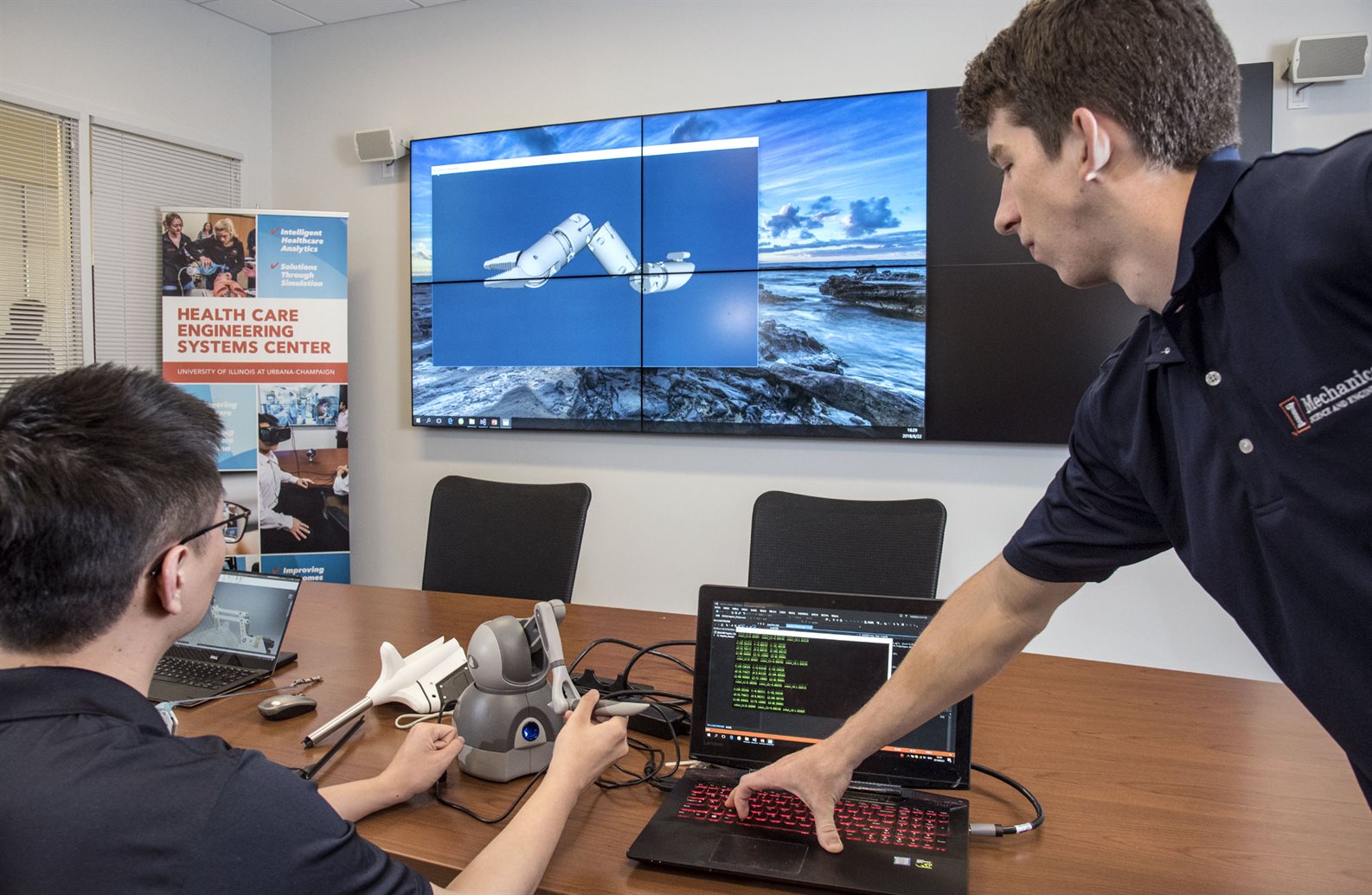 Summer interns working on robotic stroke simulator for medical rehabilitation