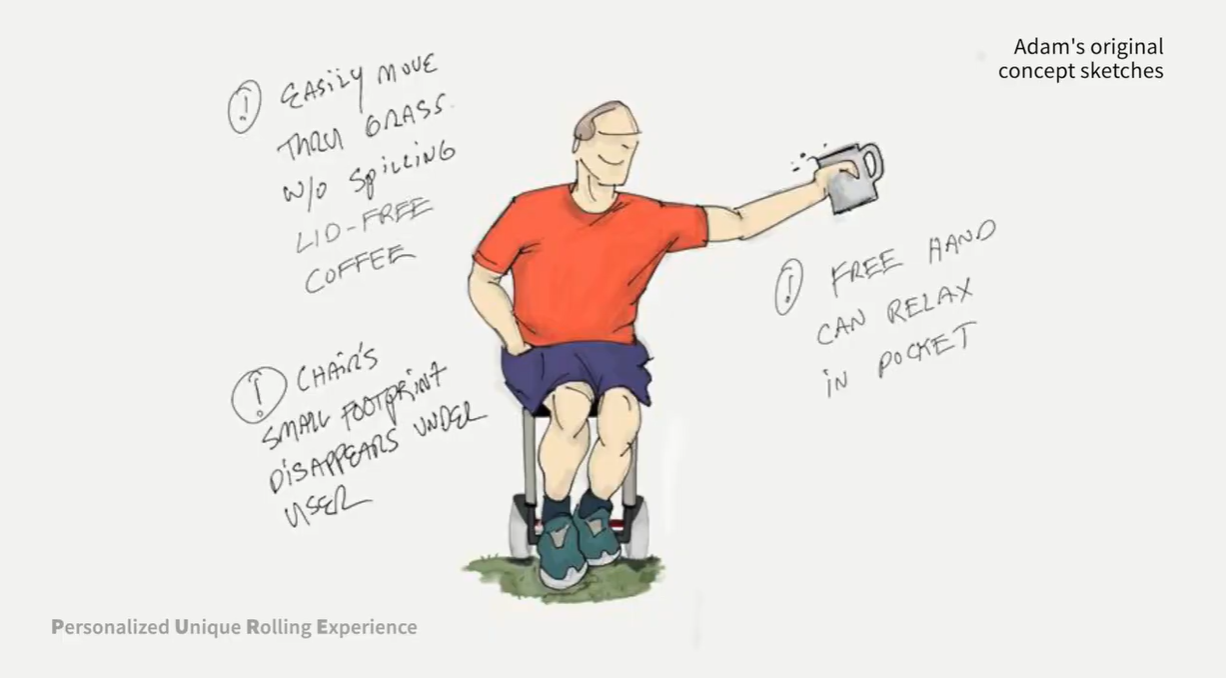 Drawing of wheelchair concept